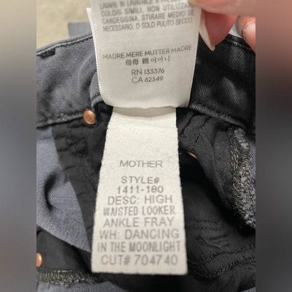 Mother High Waisted Looker Ankle Fray Color Dancing in the moonlight 25 Stretch - Picture 12 of 15